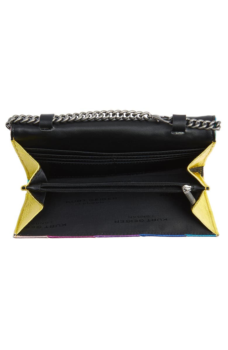 Kurt Geiger London Stripe Leather Chain Wallet, Alternate, color,