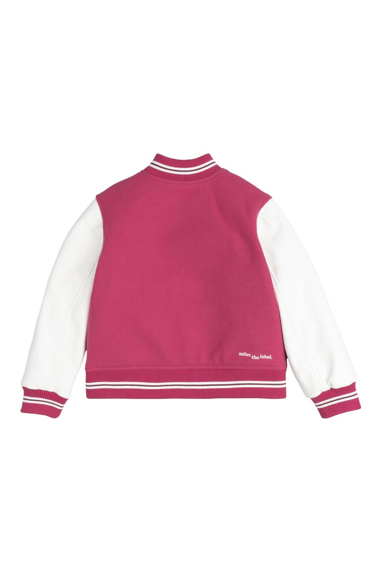 Kids' Varsity Jacket, Alternate, color, PINK DARK