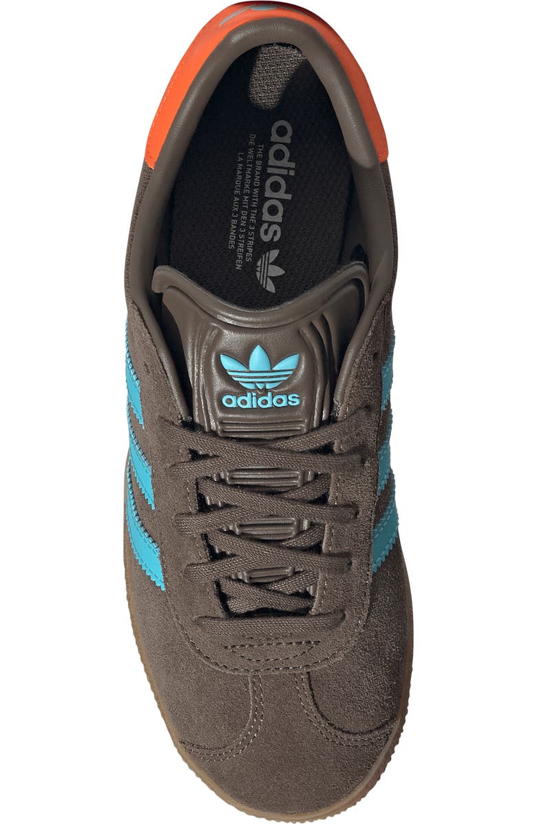 adidas Kids' Gazelle Sneaker, Alternate, color, Brown/ Blue/ Orange