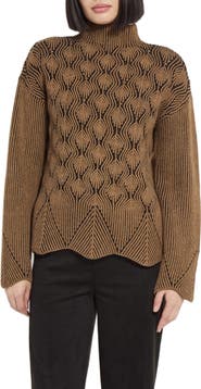 Lysse Rhea Scallop Edge Mock Neck Sweater