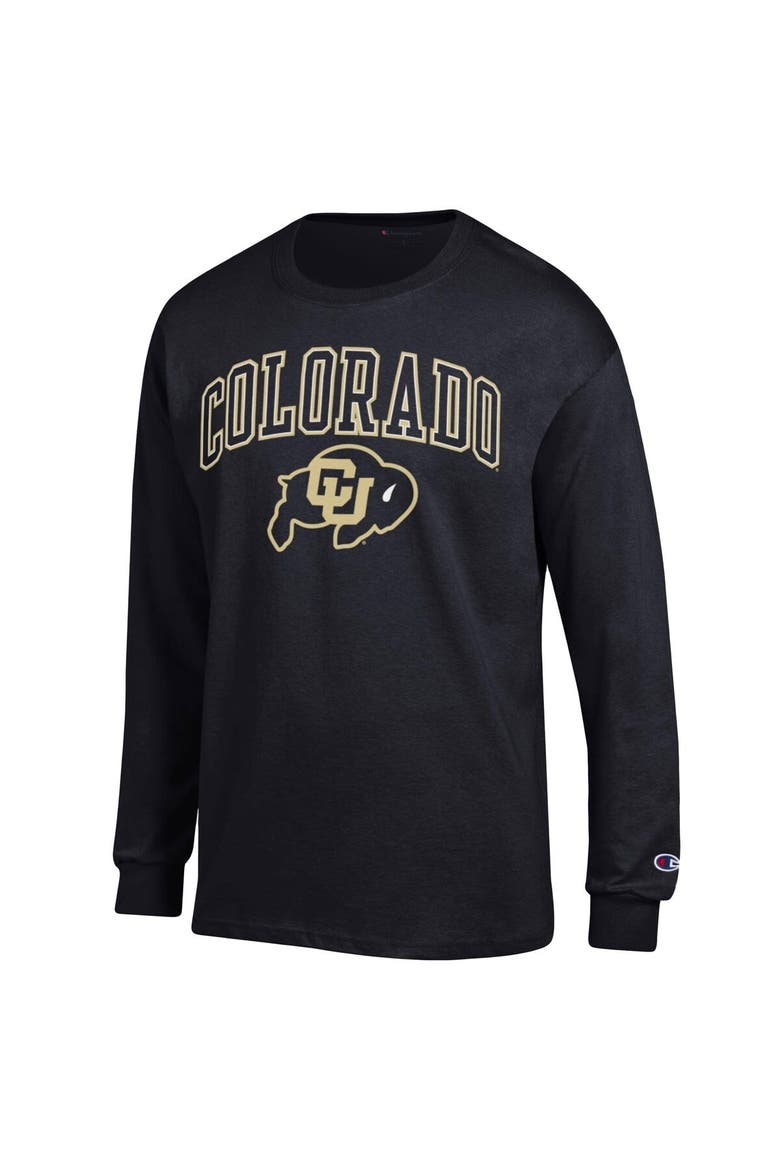 Men's Champion Black Colorado Buffaloes Arch Over Logo Long Sleeve T-Shirt, Alternate, color, Black