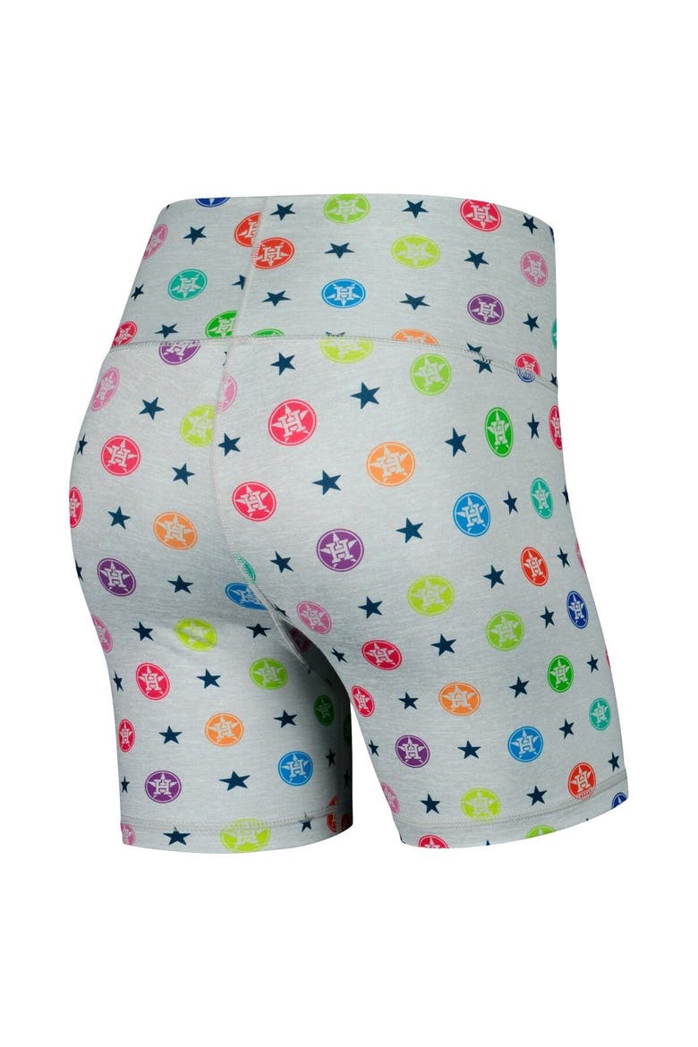 Women's Terez Gray Houston Astros TLC Rainbow Shorts, Alternate, color, Gray