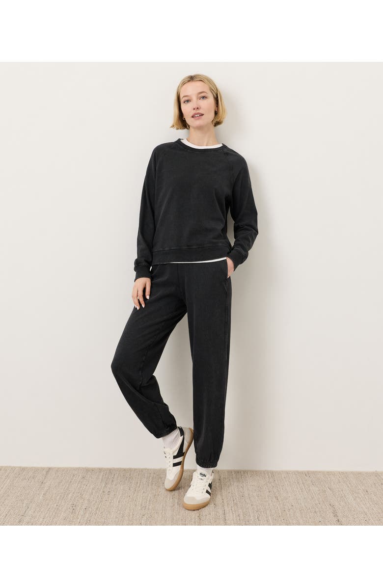 Pact Organic Cotton Weekends Relaxed Raglan Sweatshirt, Alternate, color, Washed Black