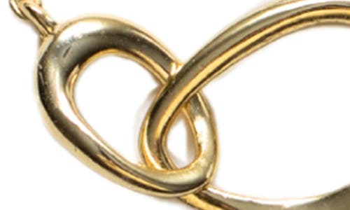 Argento Vivo Sterling Silver Interlock 18 Karat Gold Plate Necklace In Gold