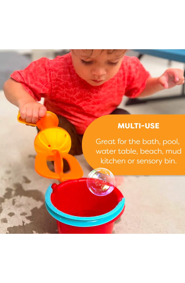 HABA Toddler Bath Toys Bubble Bath Whisk for Sensory Play, Bubble Maker for Bathtub and Fun Beach and Water Toys for Toddlers, Yellow, Alternate, color, Orange Multi