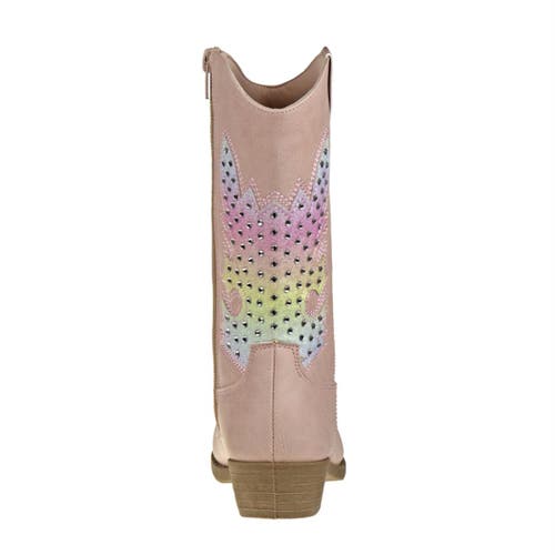 Kensie Girl Zip Up Boot With Heel In Neutral