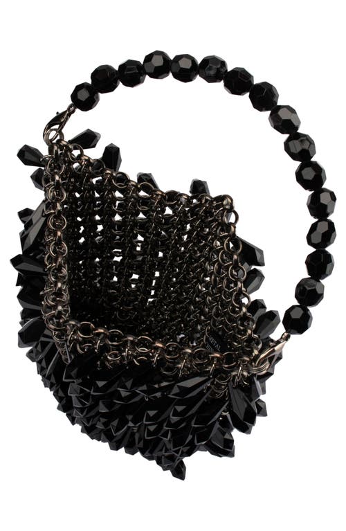 Olga Berg Florence Chainmail Convertible Shoulder Bag In Black