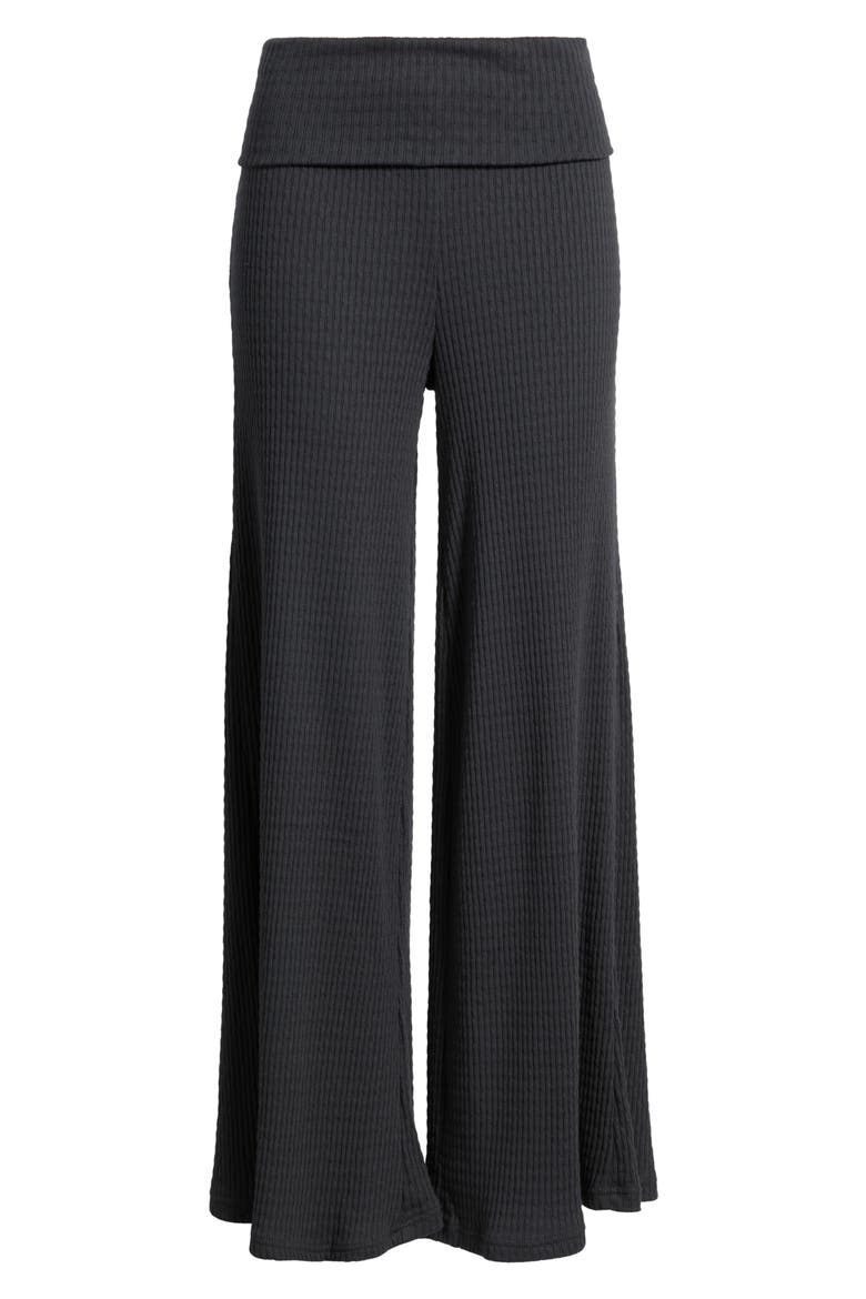 Sweet Coast Wide Leg Knit Pants, Alternate, color, BLACK SANDS
