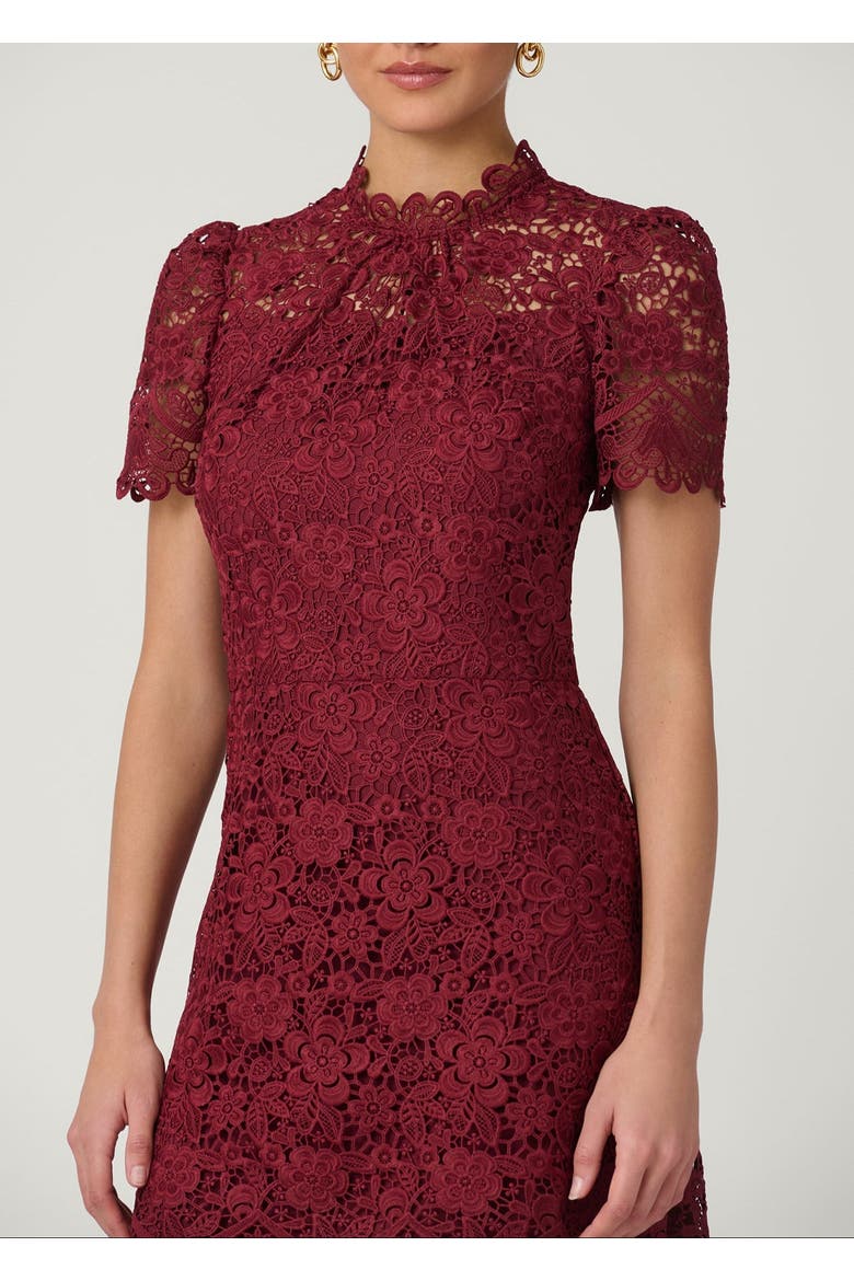 Ella Cortland Lace Dress, Alternate, color, Burgundy