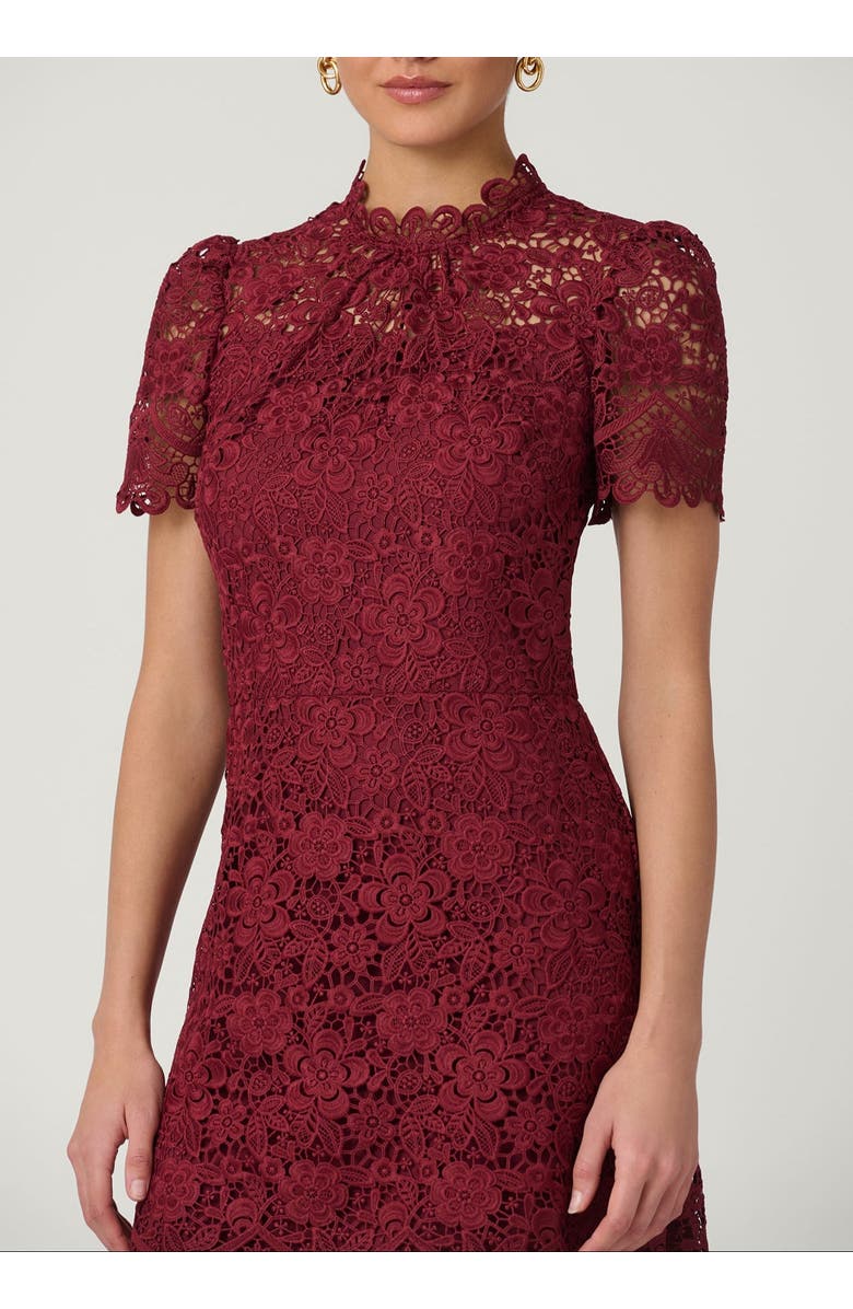 Shoshanna Ella Cortland Lace Dress, Alternate, color, Burgundy