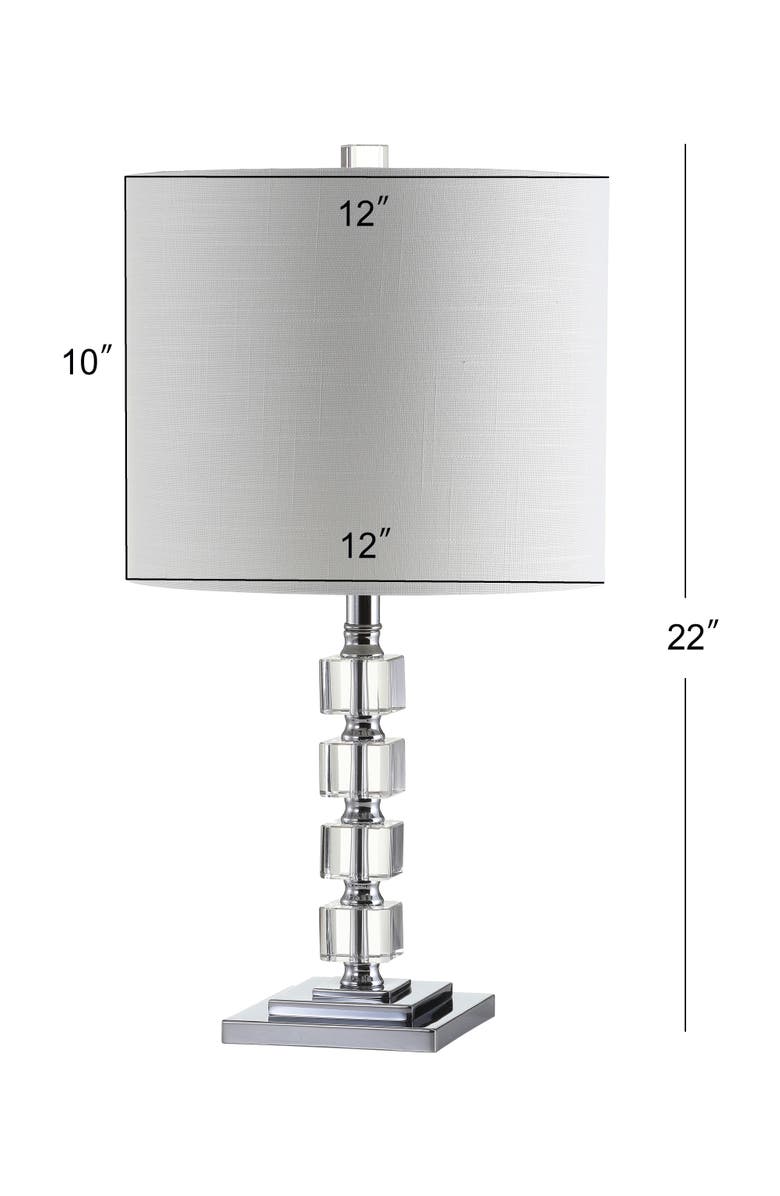 JONATHAN Y Barnard 22" LED Crystal/Metal Table Lamp, Clear, Alternate, color, Clear/Chrome
