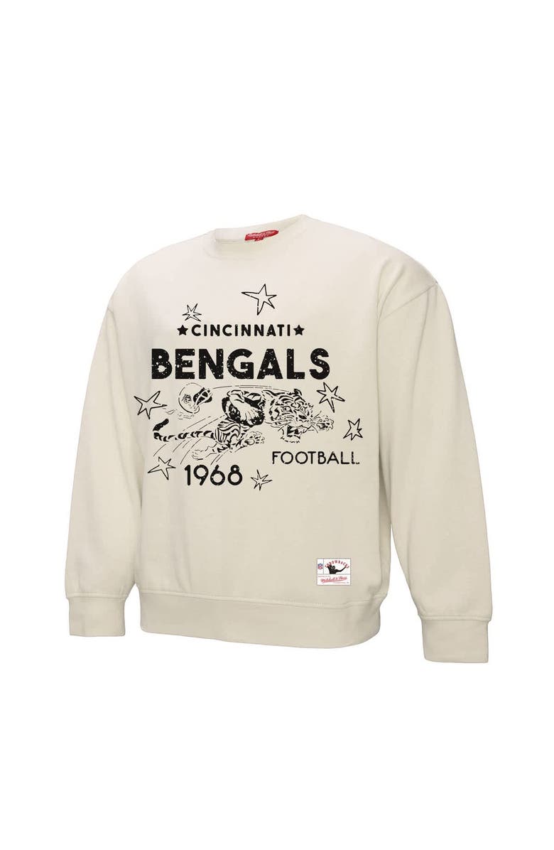 Mitchell & Ness Women's Mitchell & Ness Cream Cincinnati Bengals Shooting Stars Pullover Sweatshirt, Main, color, 