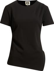 Anne Klein Asymmetric Pleat Shoulder Knit Top