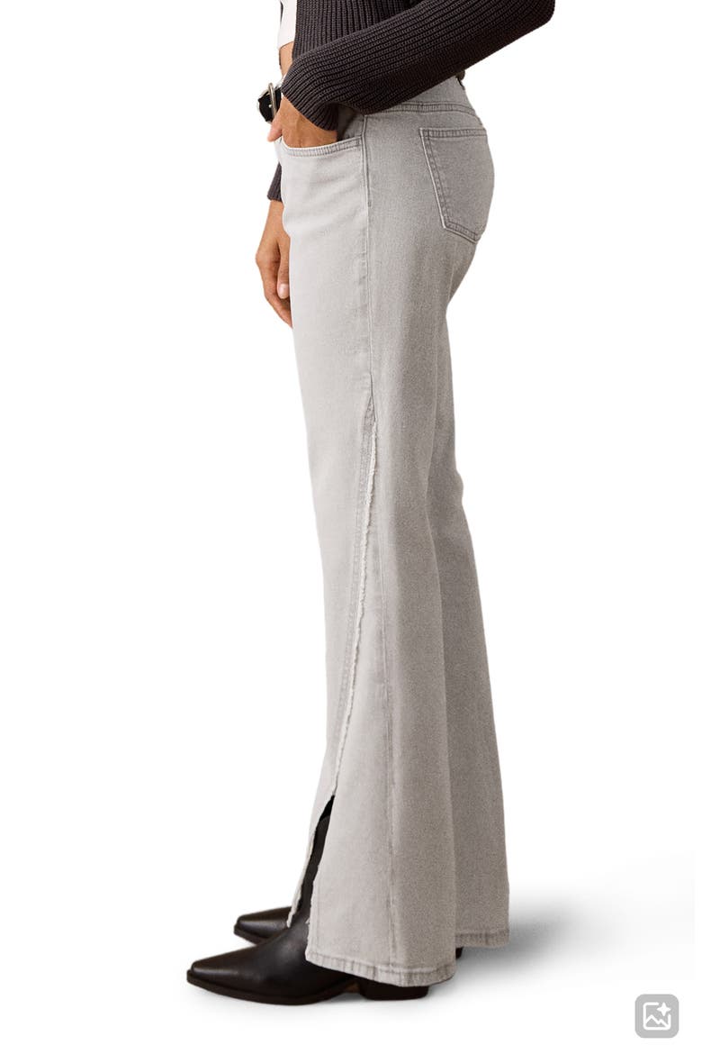 Front Split Hem Low Rise Flare Jeans, Alternate, color, LIGHT DENIM GREY