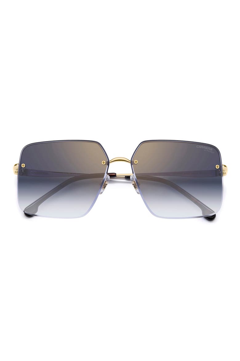 61mm Rimless Rectangular Sunglasses, Main, color, LIGHT GOLD/ BROWN HAVANA