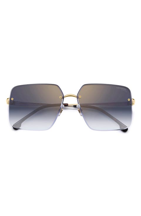 61mm Rimless Rectangular Sunglasses