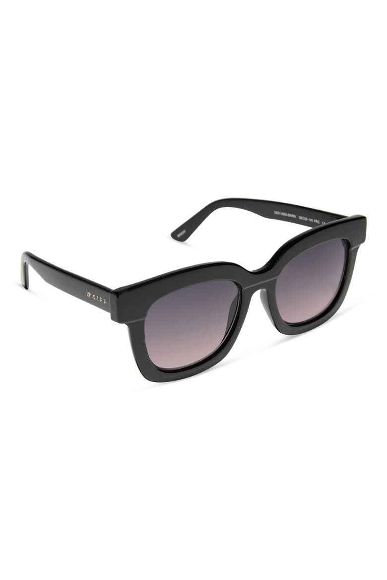 Melody 56mm Polarized Gradient Square Sunglasses, Alternate, color, BLACK