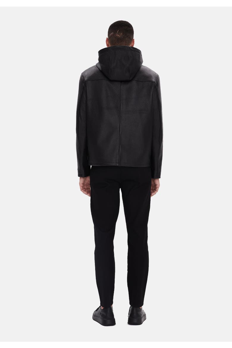 Horace Patterned Leather Jacket, Alternate, color, Black