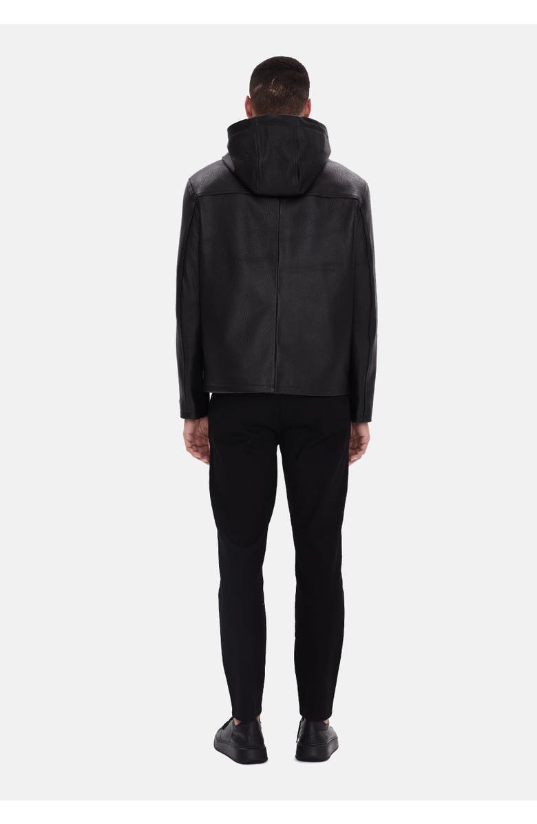 Furniq UK Horace Patterned Leather Jacket, Alternate, color, Black