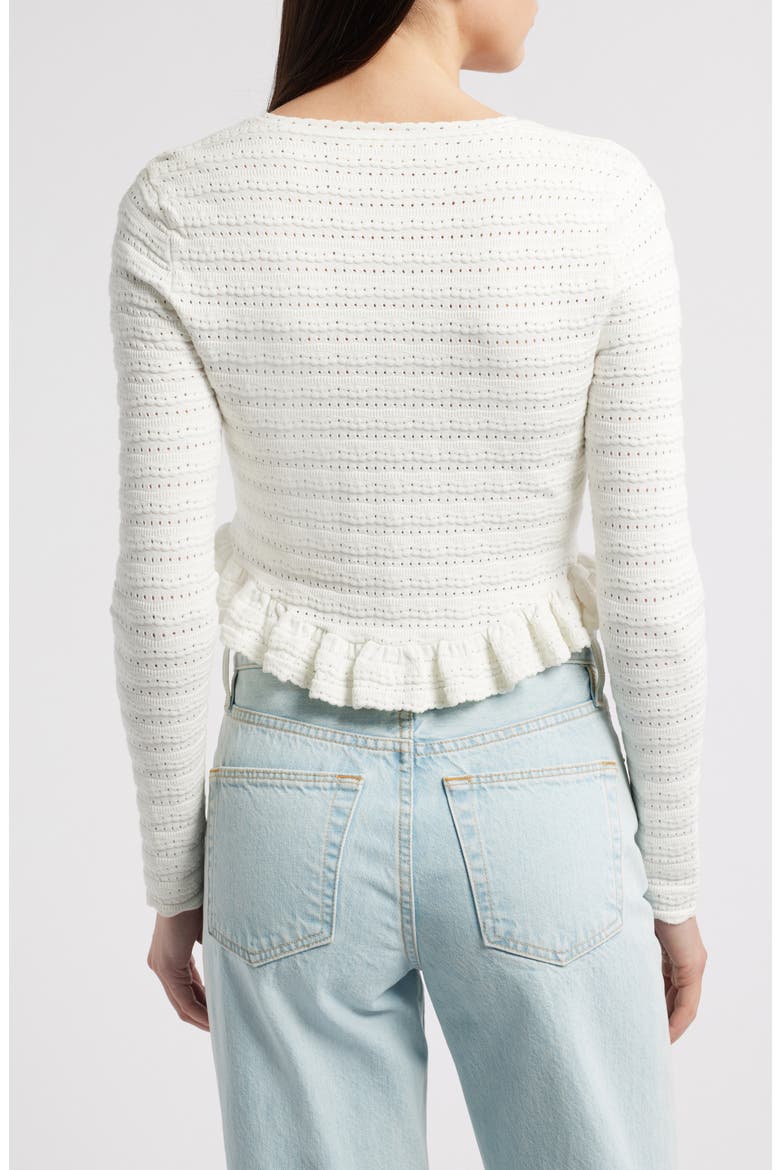 Rogan Pointelle Cardigan, Alternate, color, IVORY