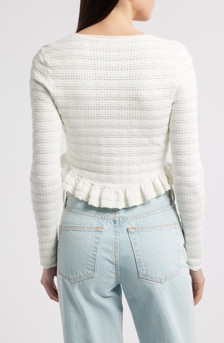 LoveShackFancy Rogan Pointelle Cardigan, Alternate, color, Ivory