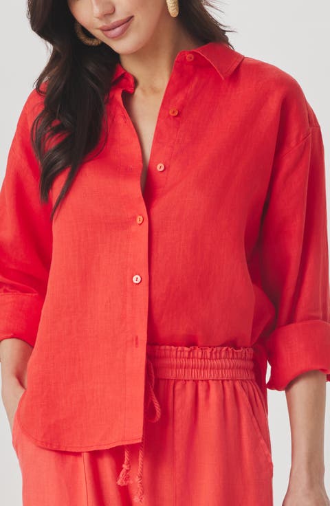 Stella Linen Button-Up Shirt