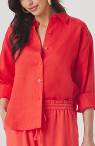 Splendid Stella Linen Button-Up Shirt