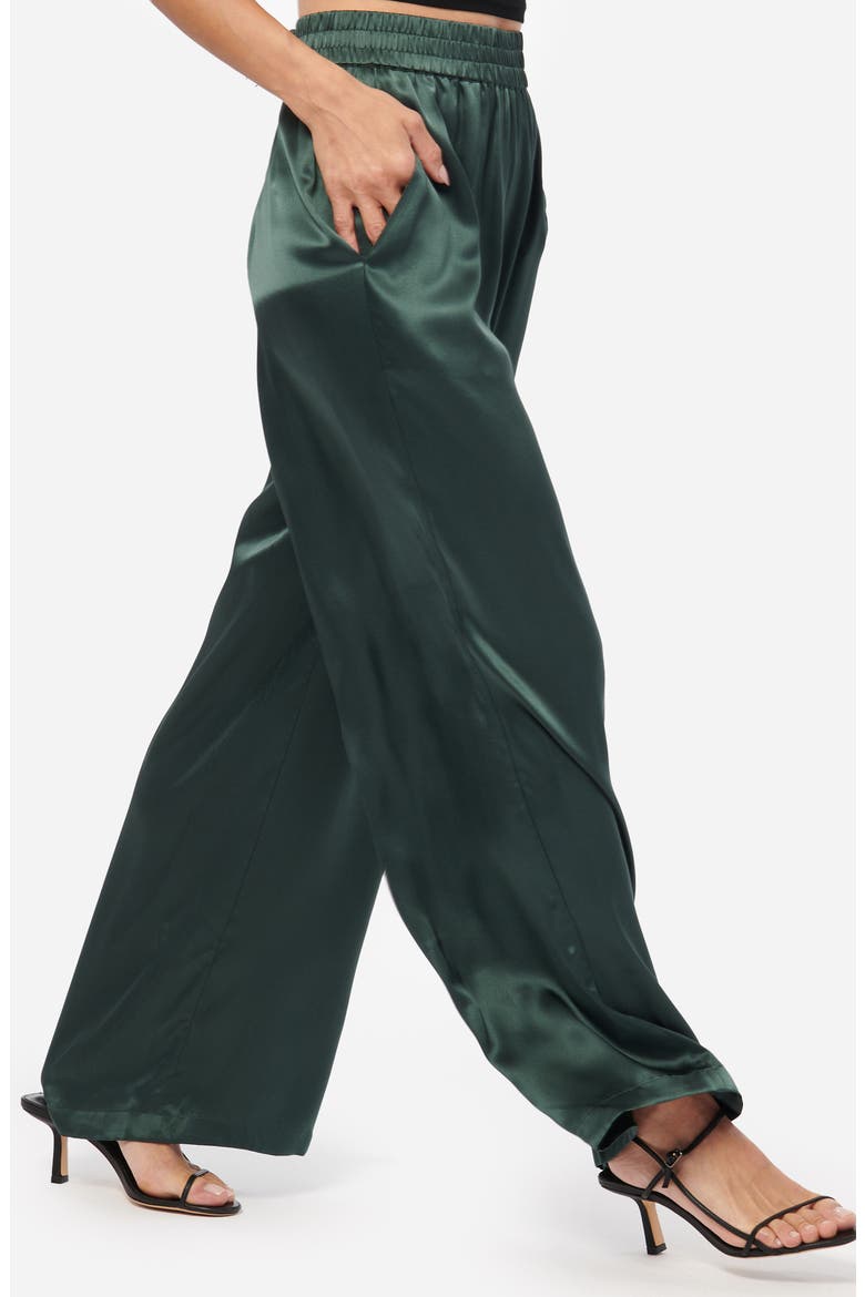 Bleecker Silk Charmeuse Pants, Alternate, color, HUNTER