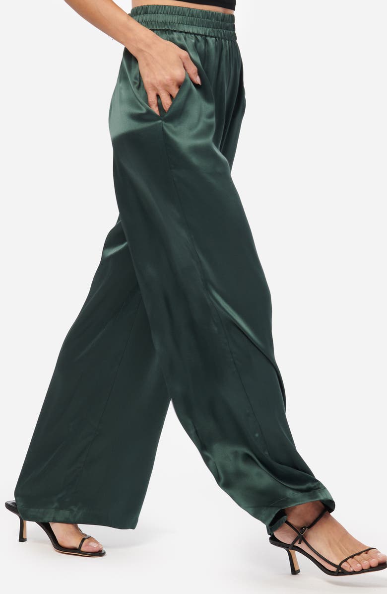 CAMI NYC Bleecker Silk Charmeuse Pants, Alternate, color, Hunter