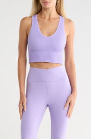90 DEGREE BY REFLEX Rib Seamless Highline V-Neck Tank