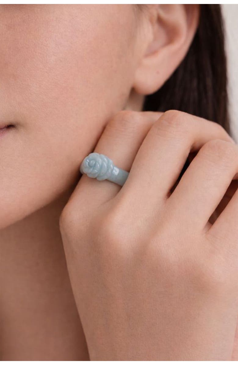 seree Rose Off-white jade ring, Alternate, color, Off White
