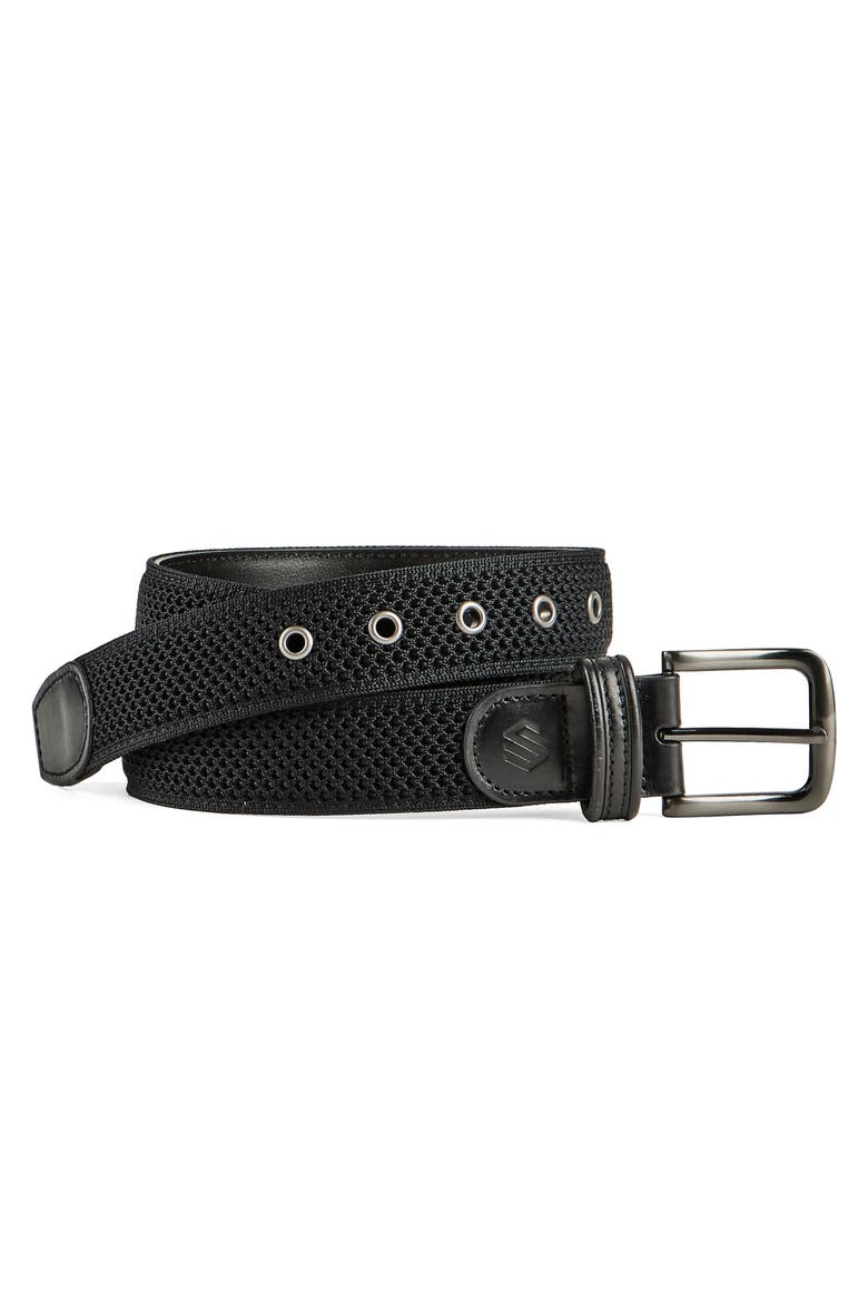 Amherst Engineered Knit Belt, Main, color, BLACK