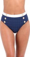 L'AGENCE Vanessa Colorblock High Waist Bikini Bottoms