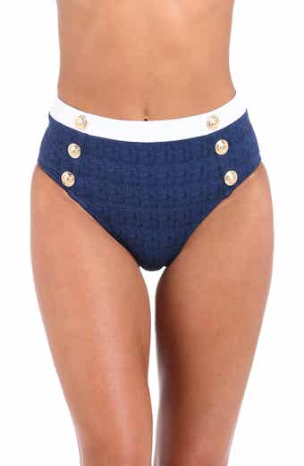 L'AGENCE Vanessa Colorblock High Waist Bikini Bottoms