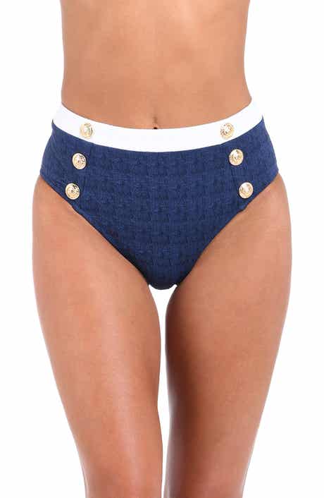 L'AGENCE Vanessa Colorblock High Waist Bikini Bottoms