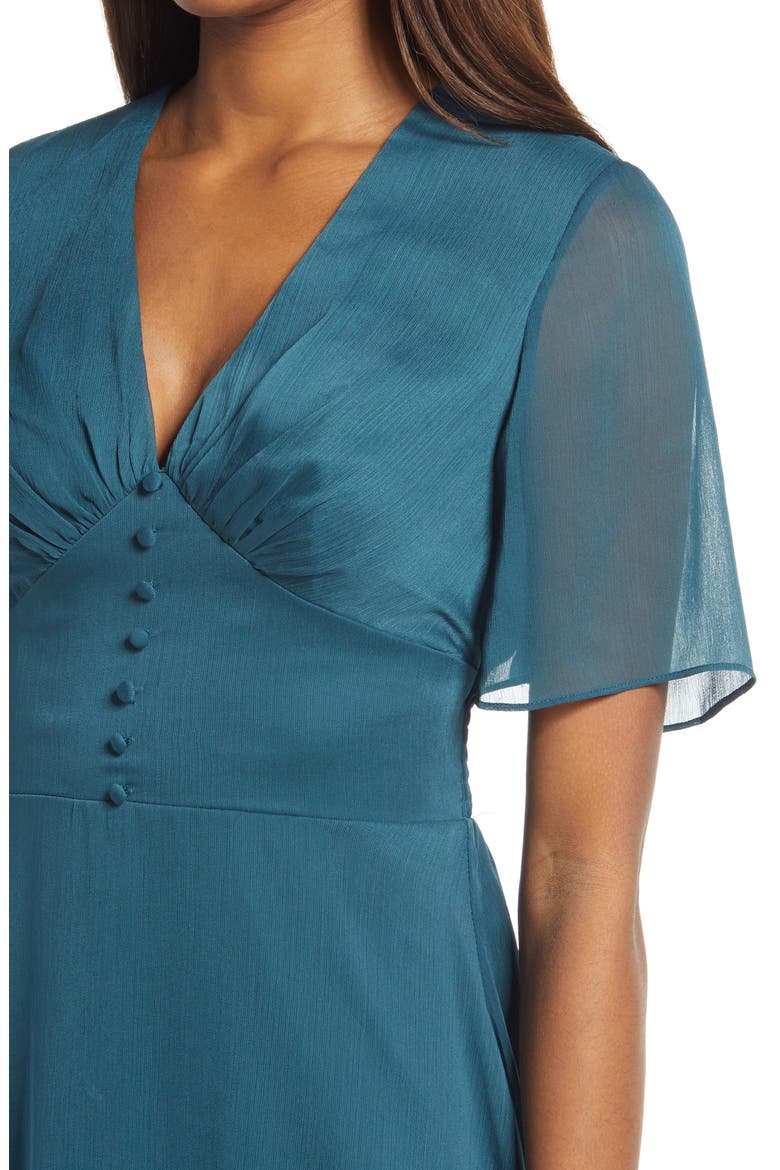 Oria A-Line Chiffon Dress, Alternate, color, TEAL
