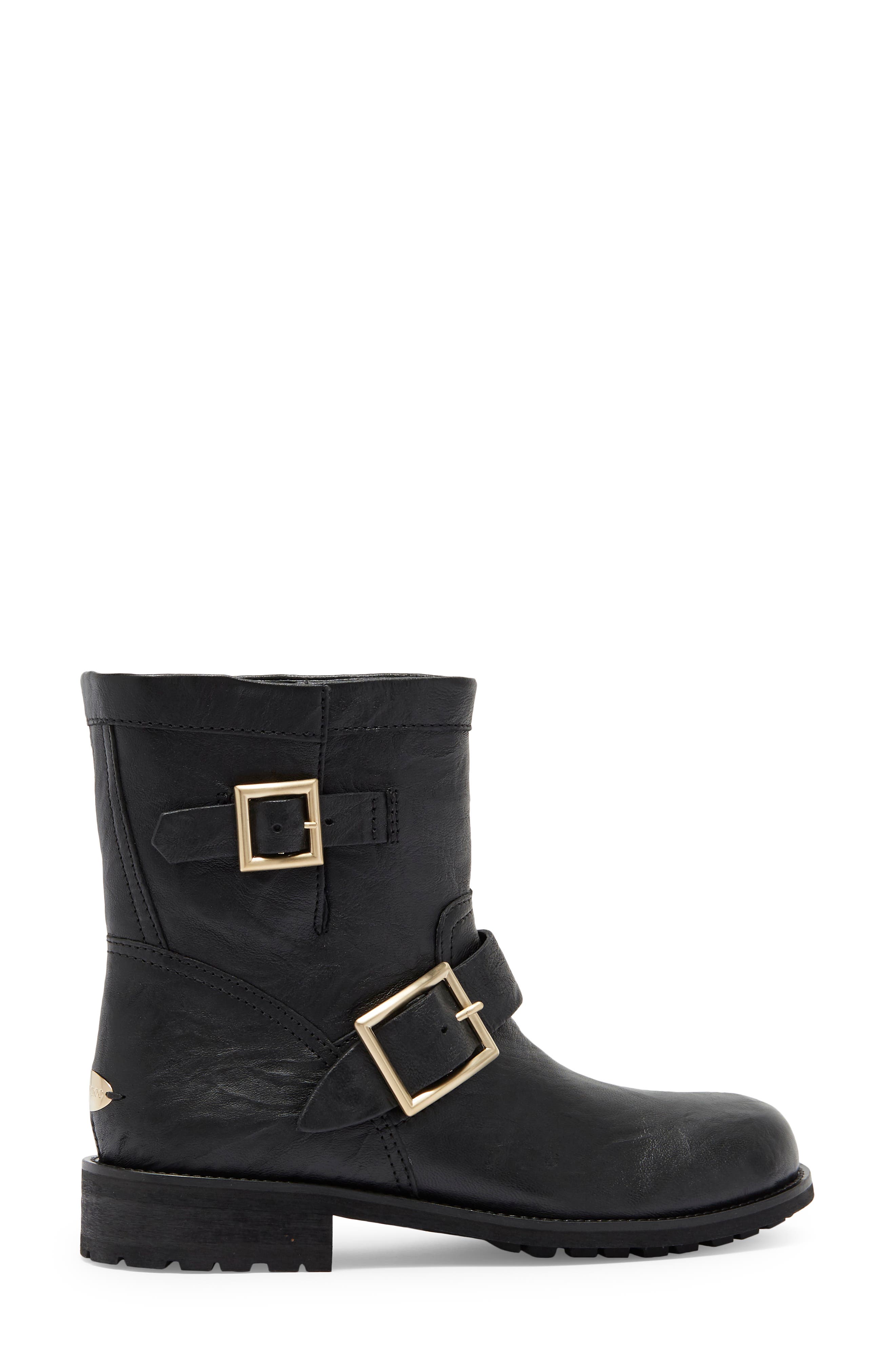 Jimmy Choo Buckle Biker Boot, Alternate, color, 