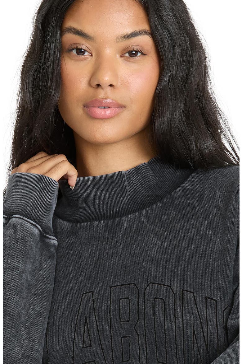 Sun Washed Mock Neck Graphic Sweatshirt, Alternate, color, BLACK SANDS