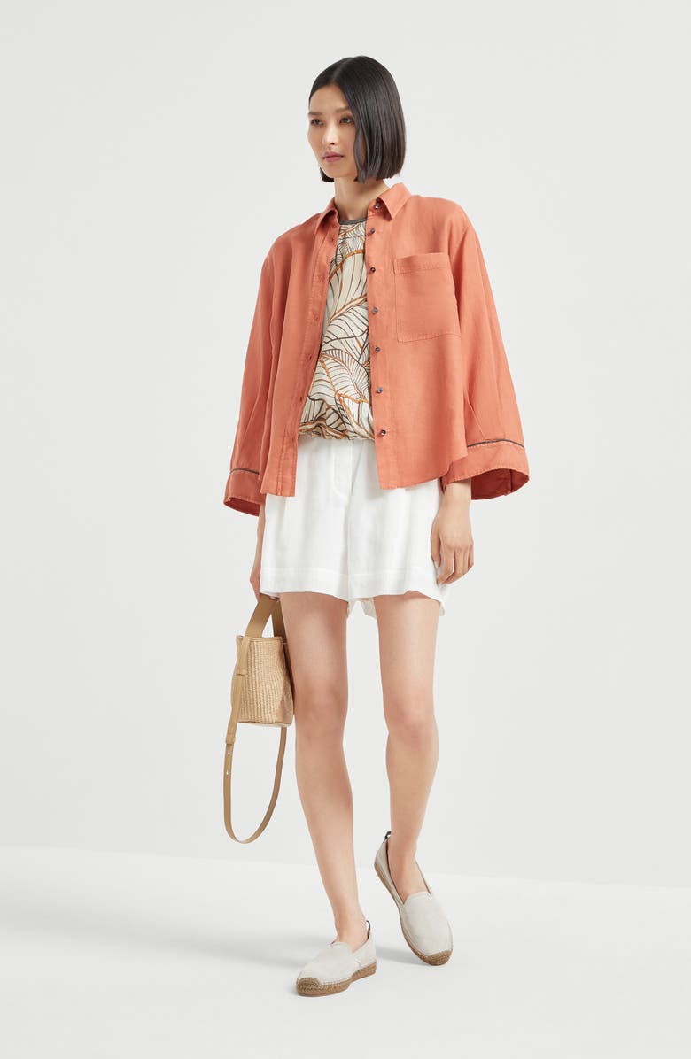 Brunello Cucinelli Pinpoint shirt with monili, Alternate, color, 