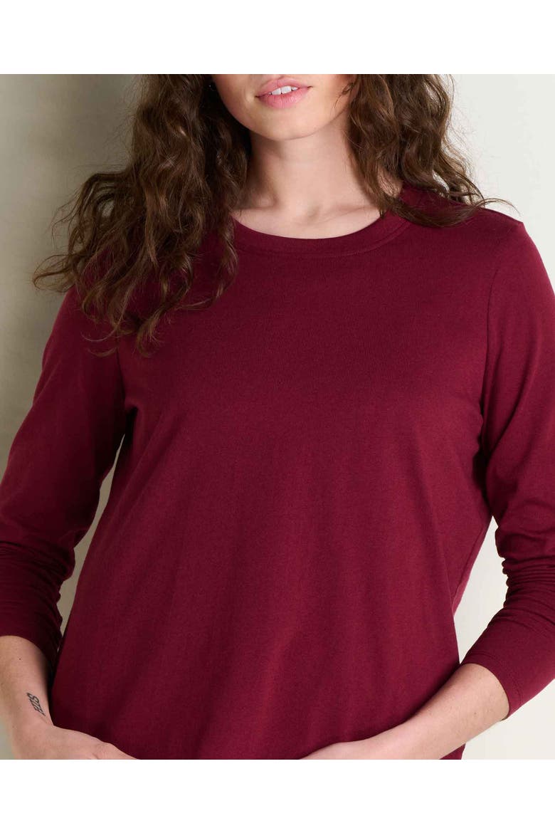 Women's Re-Form Long Sleeve Crew, Alternate, color, Burgundy