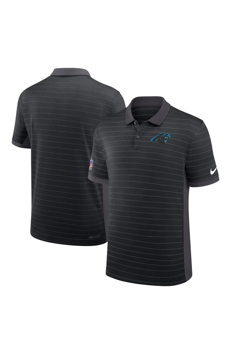 Nike Men's Nike Black Carolina Panthers Sideline Victory Stripe Performance Polo, Alternate, color, Black