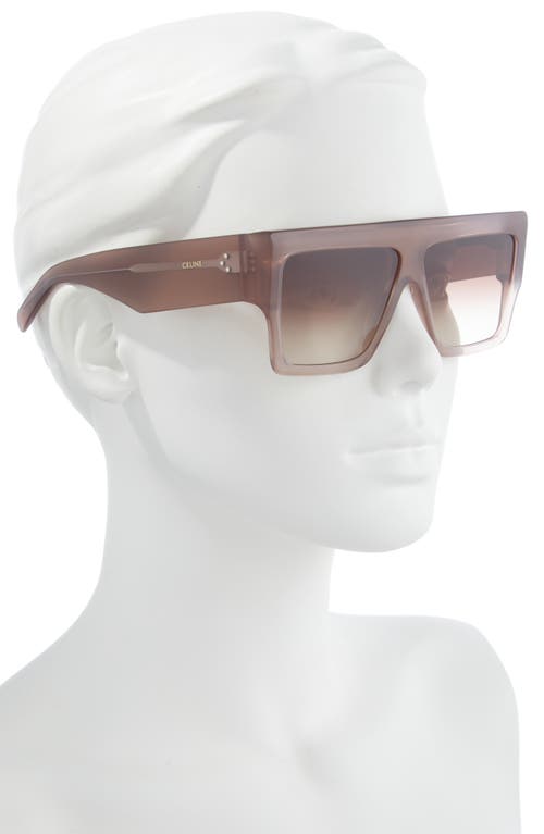 Celine Bold 3 Dots 60mm Gradient Flattop Sunglasses In Brown