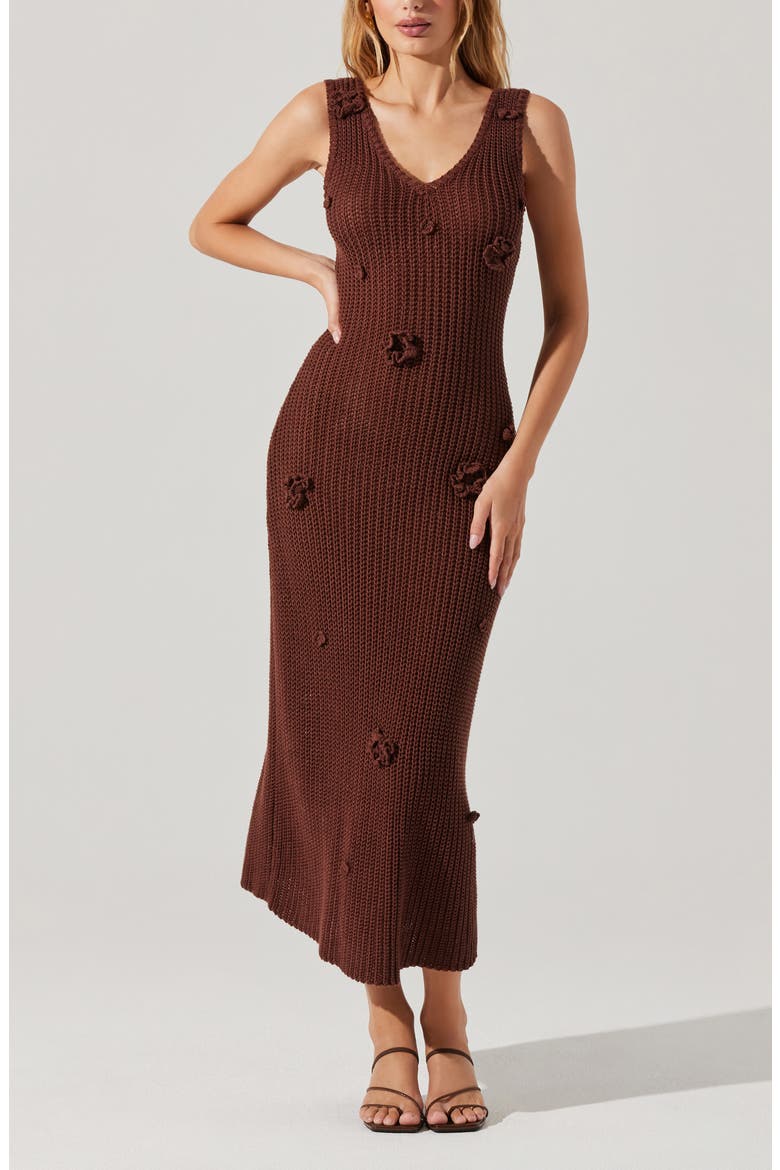Ainhoa Sleeveless Sweater Dress, Alternate, color, BROWN