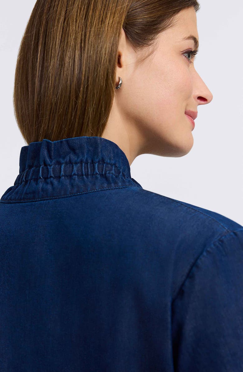 Foxcroft Carolina Denim Button-Up Shirt, Alternate, color, Dark Wash