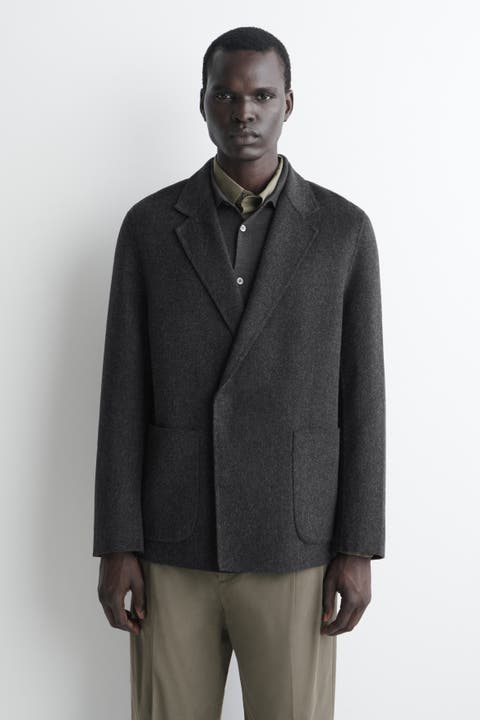 Unstructured Double-faced Wool-blend Blazer