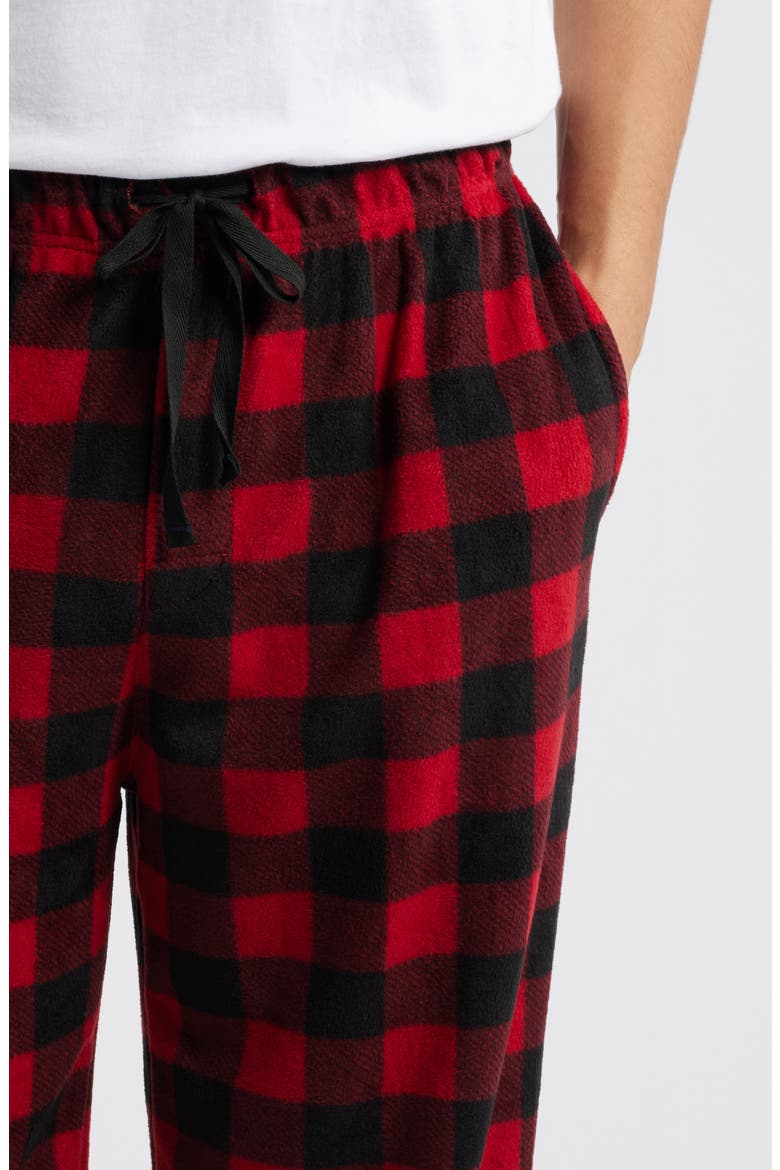 Buffalo Check Fleece Pajamas, Alternate, color, RED BUFFALO CHECK