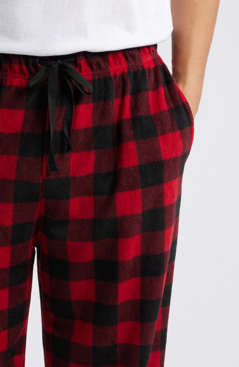 SLEEPHERO Buffalo Check Fleece Pajamas, Alternate, color, Red Buffalo Check