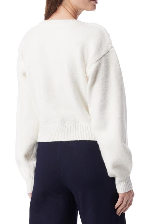 Do By Dee Ocleppo Sequin Overlay Crewneck Sweater In White