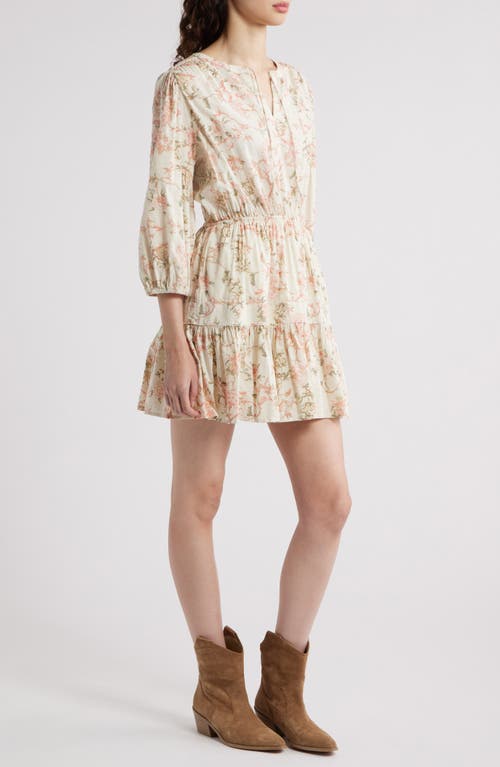 TREASURE & BOND TREASURE & BOND PRINT TIE NECK MINIDRESS