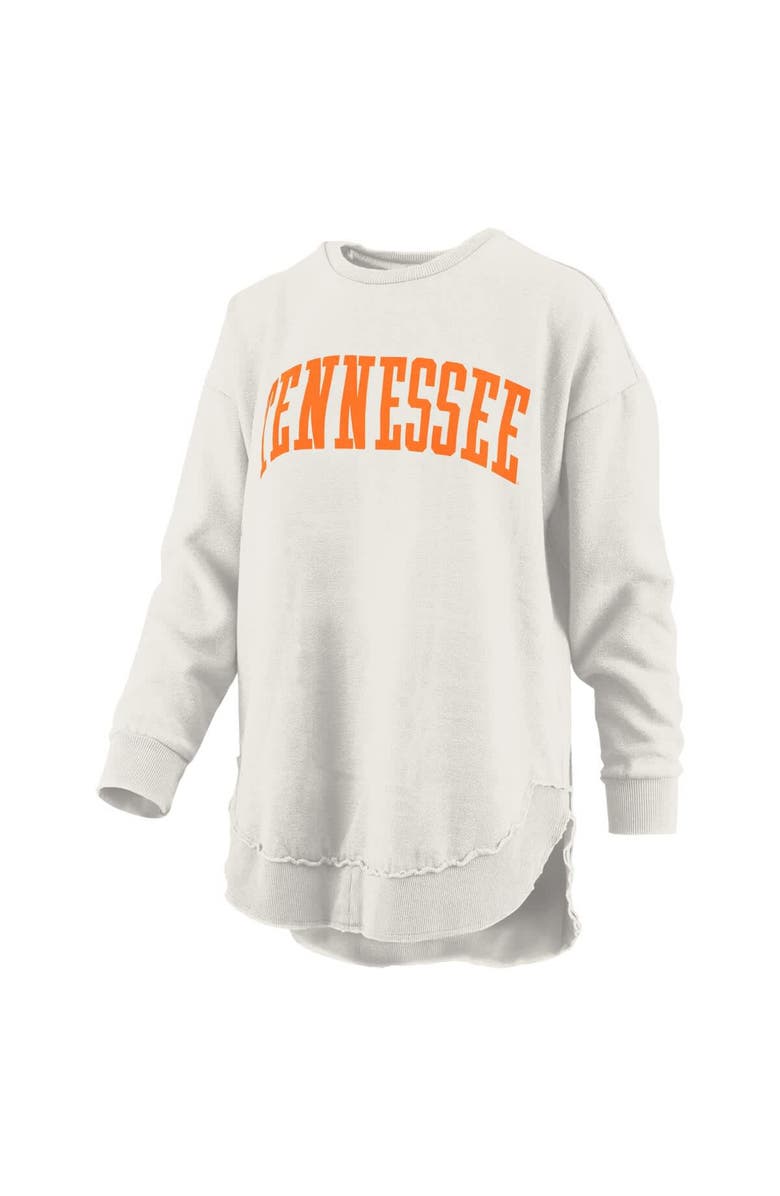 PRESSBOX Women's Pressbox  Oatmeal Tennessee Volunteers Melange Poncho Vintage Fleece Long Sleeve Pullover Sweatshirt, Alternate, color, 